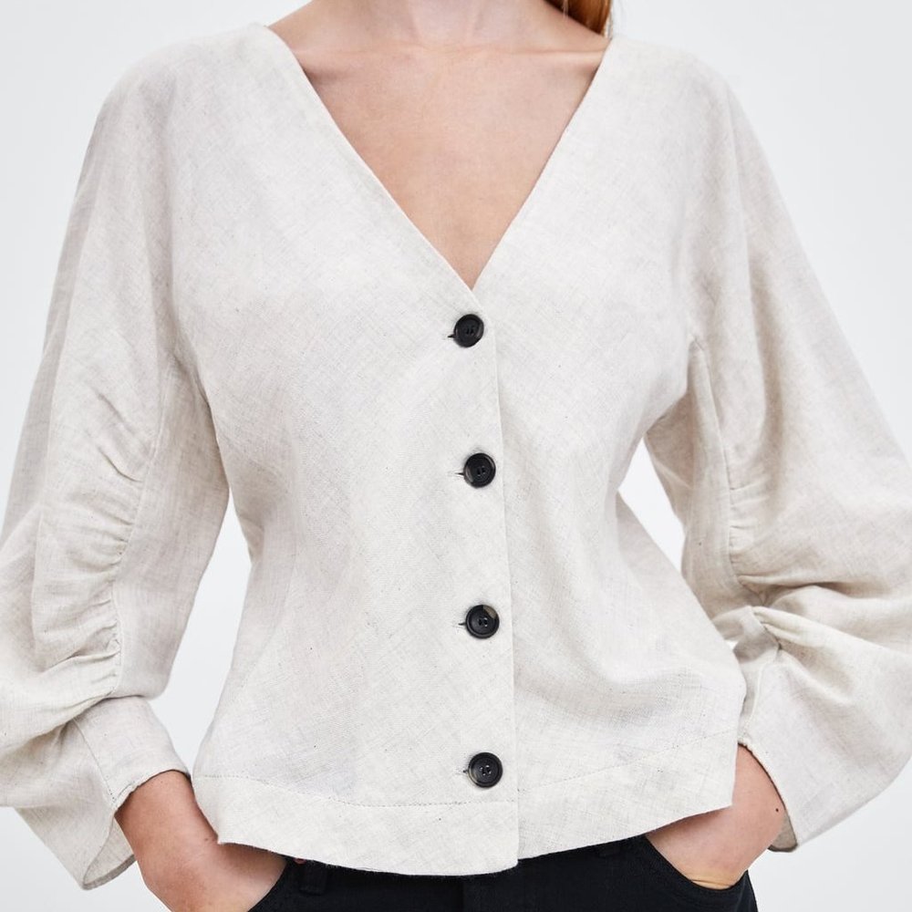 Zara Button Down Blouse